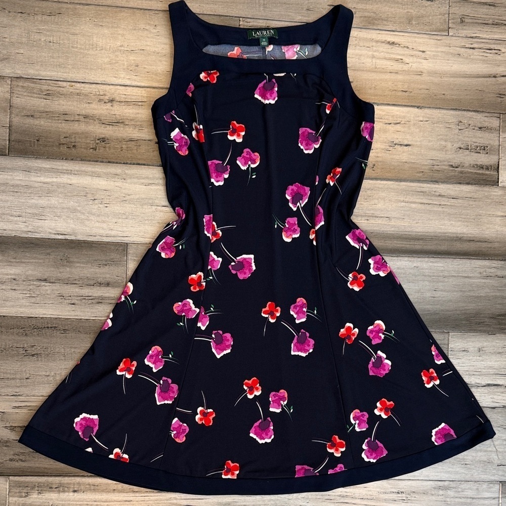 Ralph Lauren Navy Dress with Pink and Red Floral